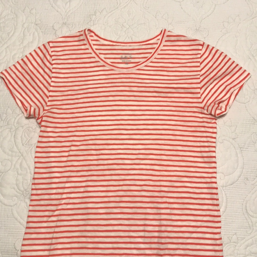 J. Crew painter tee with orange stripes
